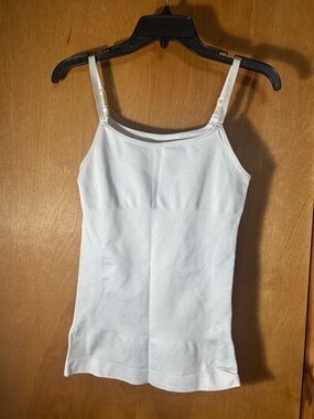 Classic White Stretch Body-Shaper Camisole with Adjustable Straps